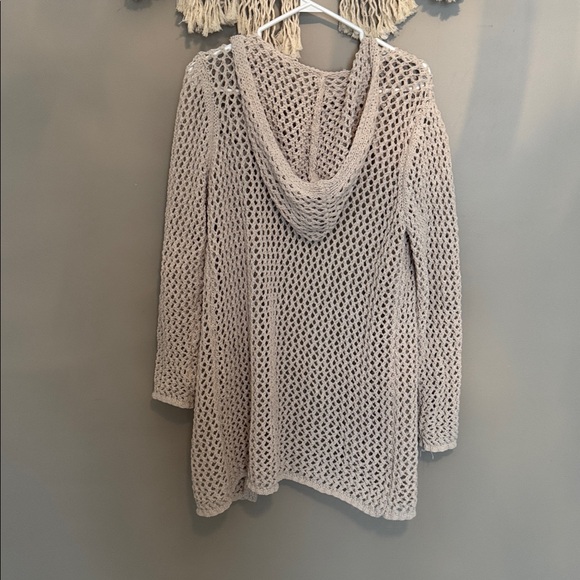 Women's Greige Open Knit Sweater - Cream - Picture 2 of 3